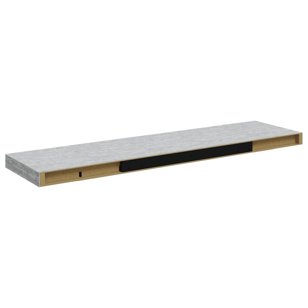 Wandschap zwevend 90x23,5x3,8 cm MDF betongrijs is nu te koop bij PeponiXL, paradijselijk wonen!