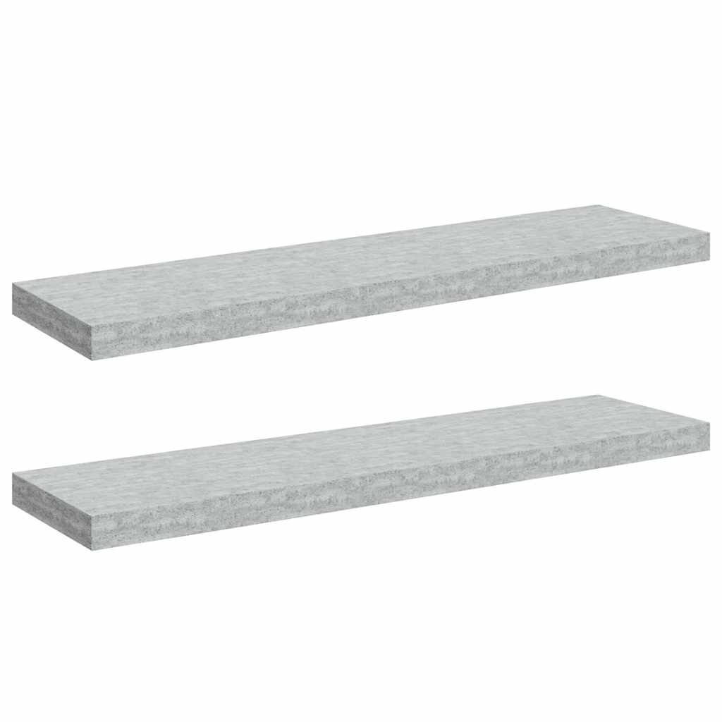 Wandschappen zwevend 2 st 90x23,5x3,8 cm MDF betongrijs is nu te koop bij PeponiXL, paradijselijk wonen!