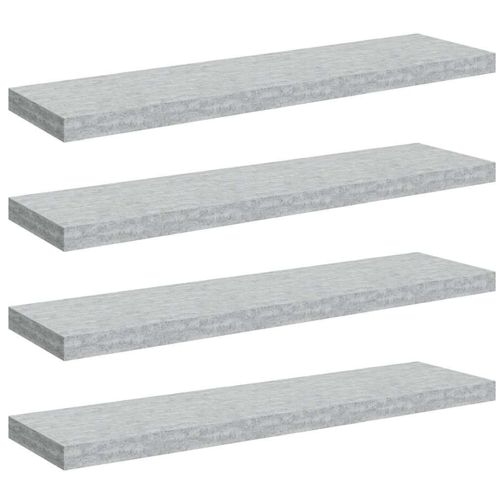 Wandschappen zwevend 4 st 90x23,5x3,8 cm MDF betongrijs is nu te koop bij PeponiXL, paradijselijk wonen!