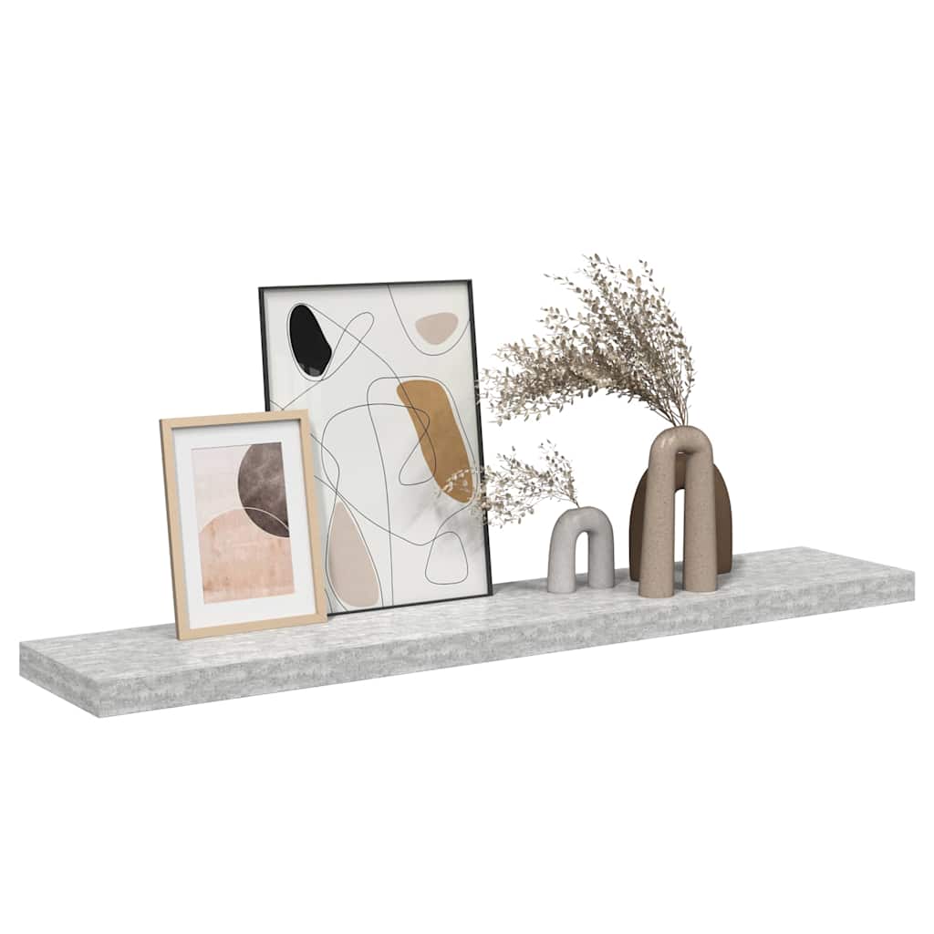 Wandschap zwevend 120x23,5x3,8 cm MDF betongrijs is nu te koop bij PeponiXL, paradijselijk wonen!