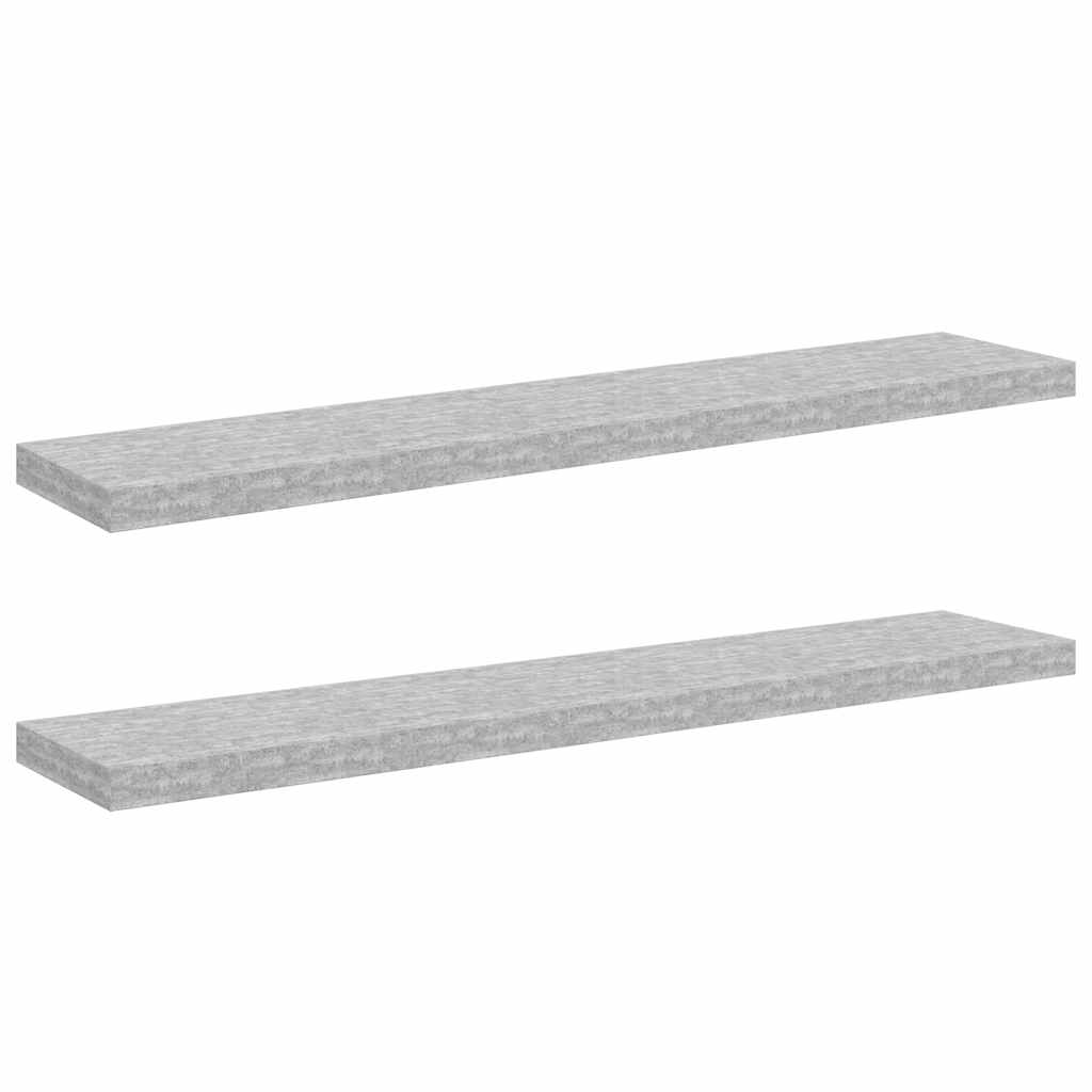 Wandschappen zwevend 2 st 120x23,5x3,8 cm MDF betongrijs is nu te koop bij PeponiXL, paradijselijk wonen!