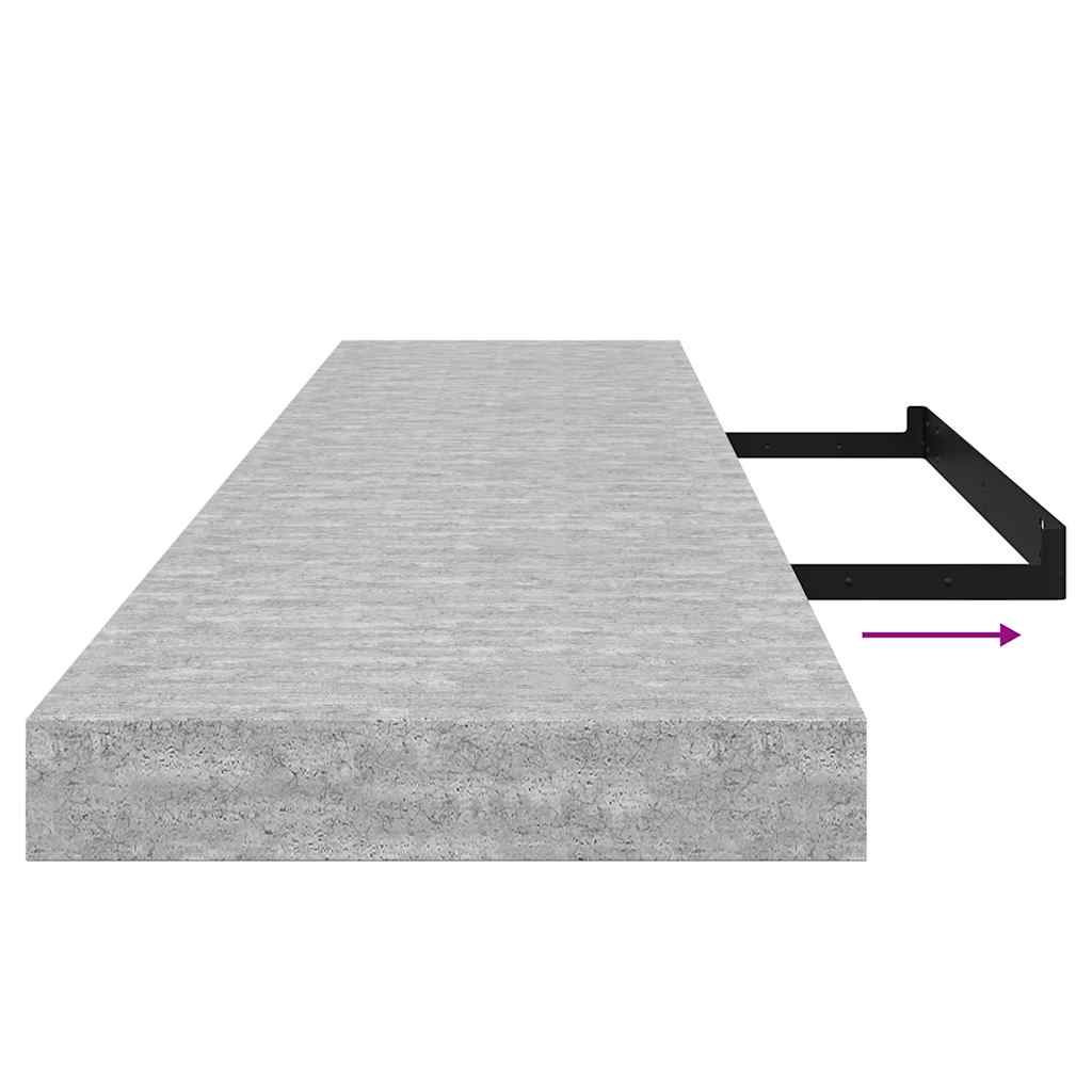 Wandschappen zwevend 2 st 120x23,5x3,8 cm MDF betongrijs is nu te koop bij PeponiXL, paradijselijk wonen!