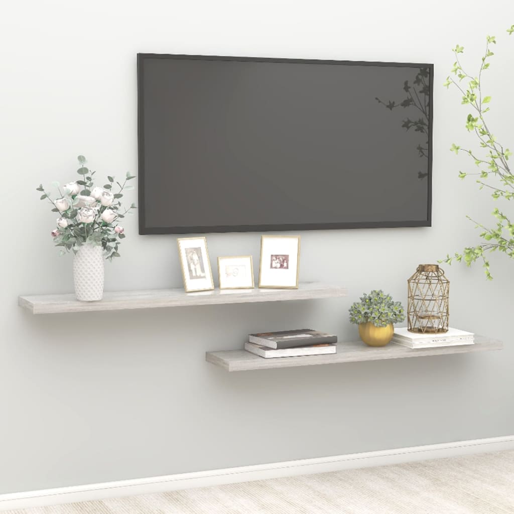 Wandschappen zwevend 2 st 120x23,5x3,8 cm MDF betongrijs is nu te koop bij PeponiXL, paradijselijk wonen!