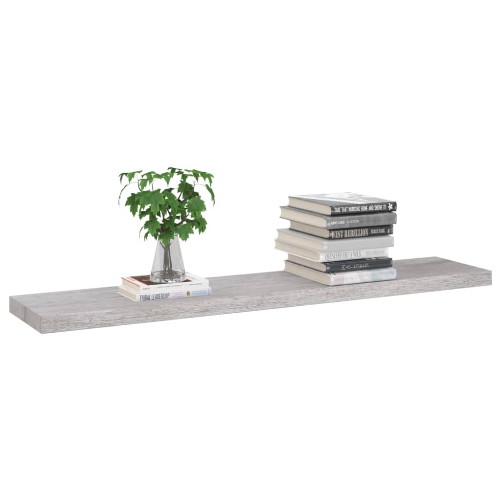 Wandschappen zwevend 4 st 120x23,5x3,8 cm MDF betongrijs is nu te koop bij PeponiXL, paradijselijk wonen!