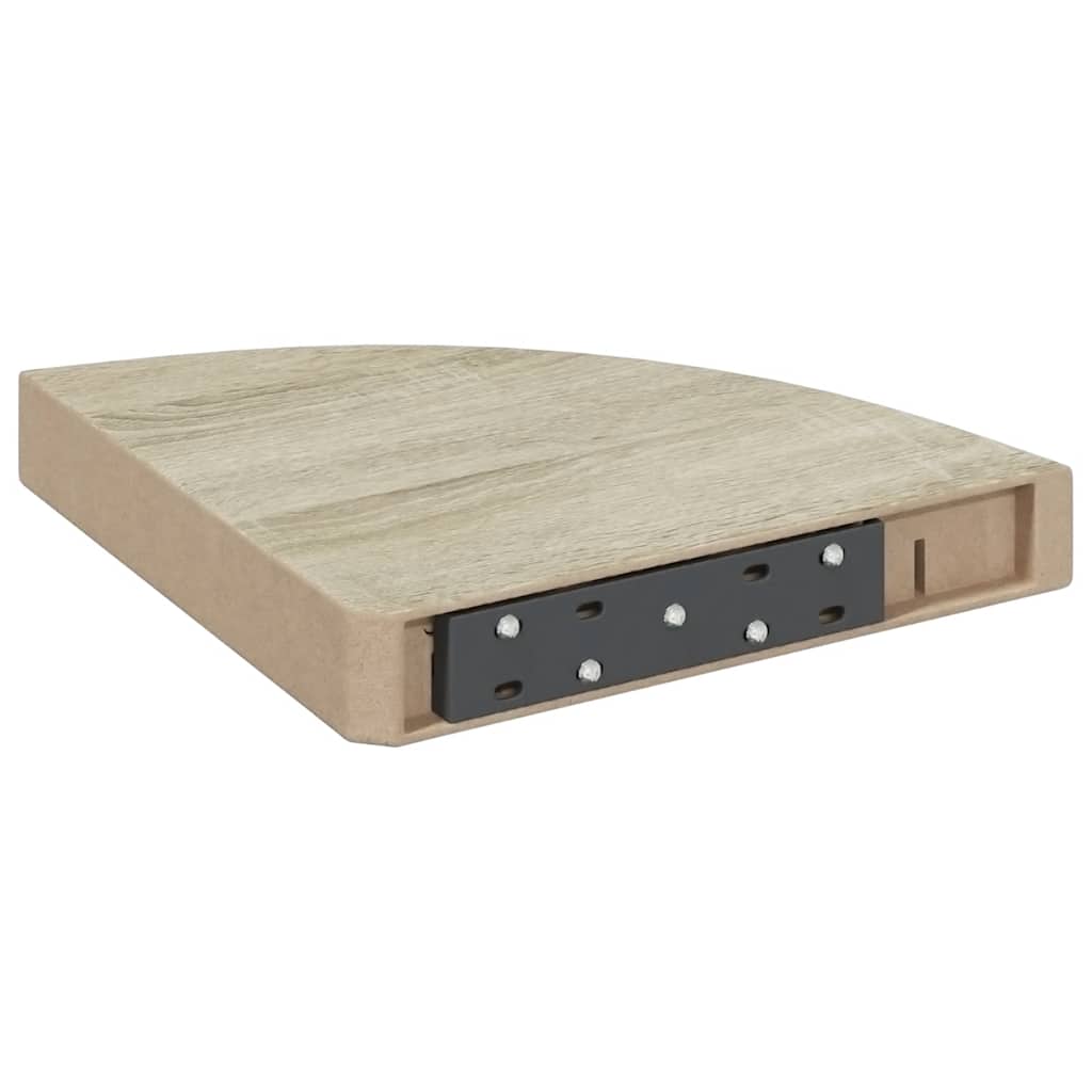 Hoekwandschappen 2 st 25x25x3,8 cm MDF eikenkleurig en wit is nu te koop bij PeponiXL, paradijselijk wonen!