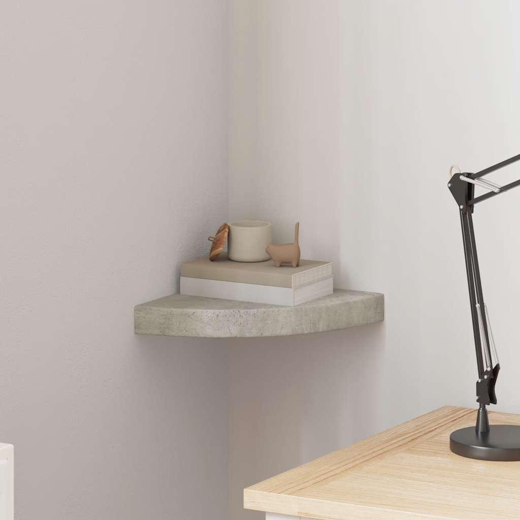Hoekwandschap 25x25x3,8 cm MDF betongrijs is nu te koop bij PeponiXL, paradijselijk wonen!