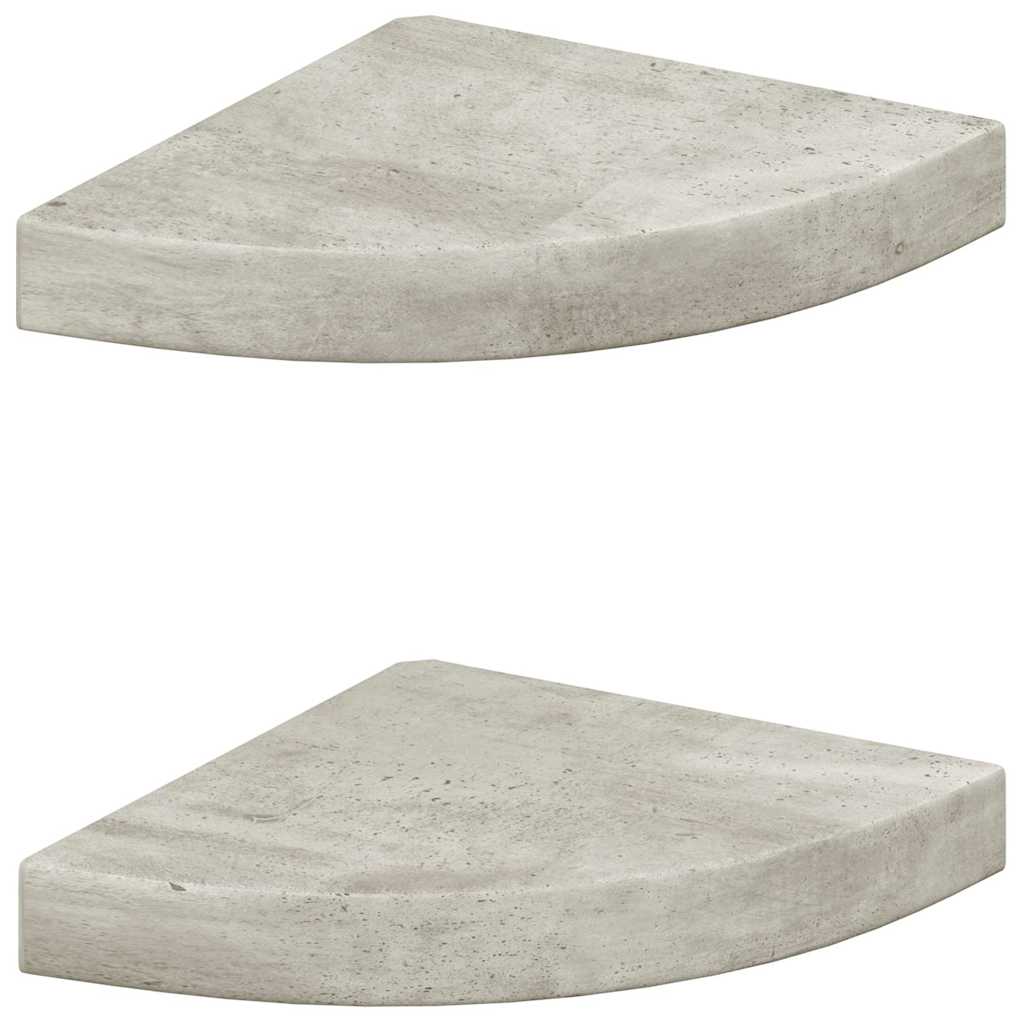 Hoekwandschappen 2 st 25x25x3,8 cm MDF betongrijs is nu te koop bij PeponiXL, paradijselijk wonen!