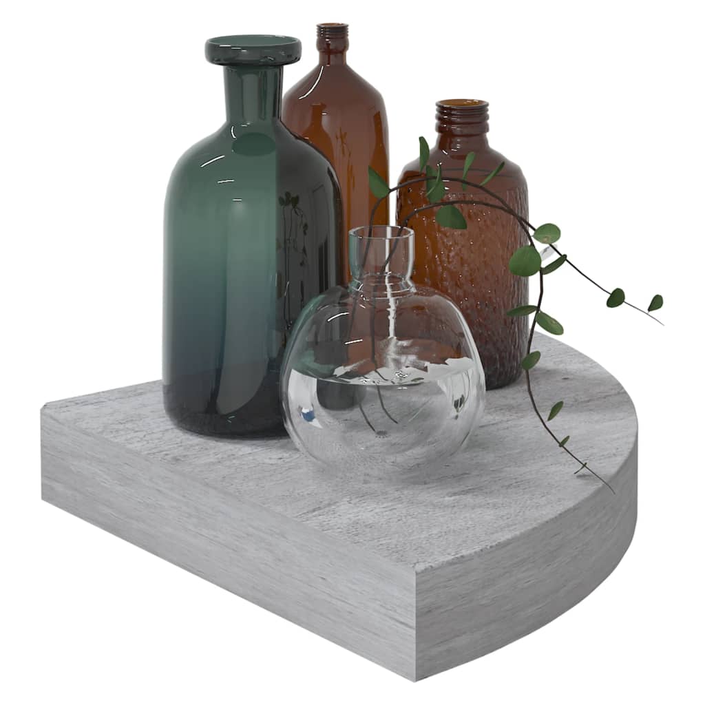 Hoekwandschappen 2 st 25x25x3,8 cm MDF betongrijs is nu te koop bij PeponiXL, paradijselijk wonen!