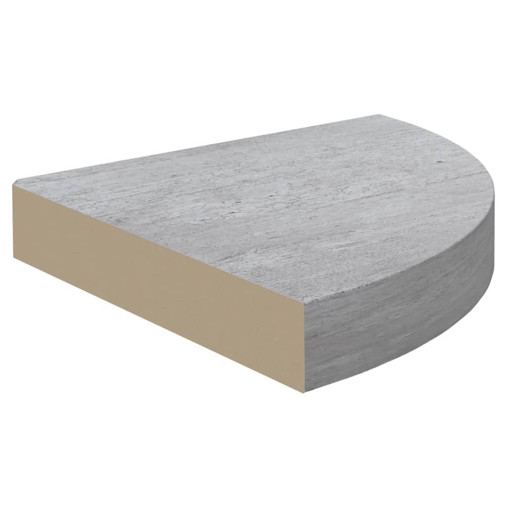 Hoekwandschappen 2 st 25x25x3,8 cm MDF betongrijs is nu te koop bij PeponiXL, paradijselijk wonen!