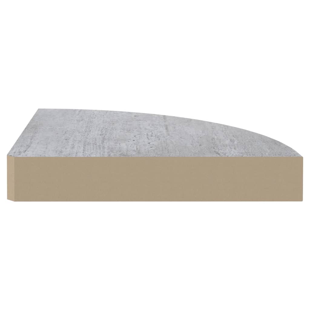 Hoekwandschappen 2 st 25x25x3,8 cm MDF betongrijs is nu te koop bij PeponiXL, paradijselijk wonen!