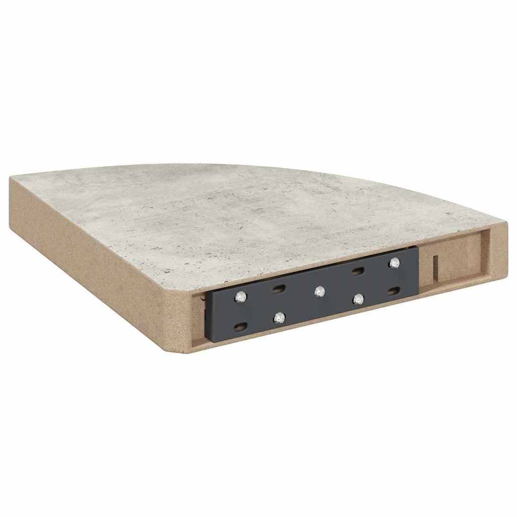 Hoekwandschappen 4 st 25x25x3,8 cm MDF betongrijs is nu te koop bij PeponiXL, paradijselijk wonen!