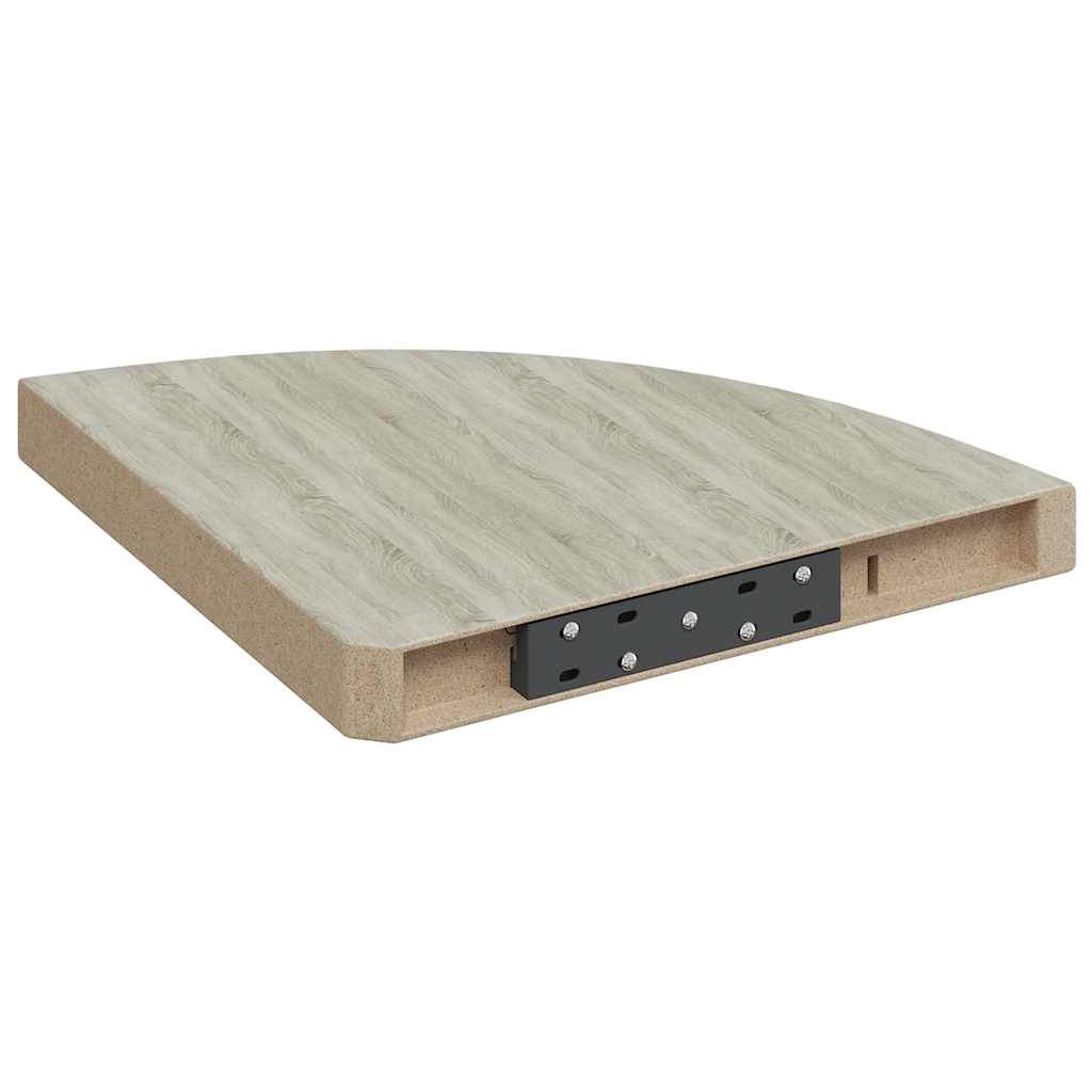 Hoekwandschappen 2 st 35x35x3,8 cm MDF eikenkleurig en wit is nu te koop bij PeponiXL, paradijselijk wonen!