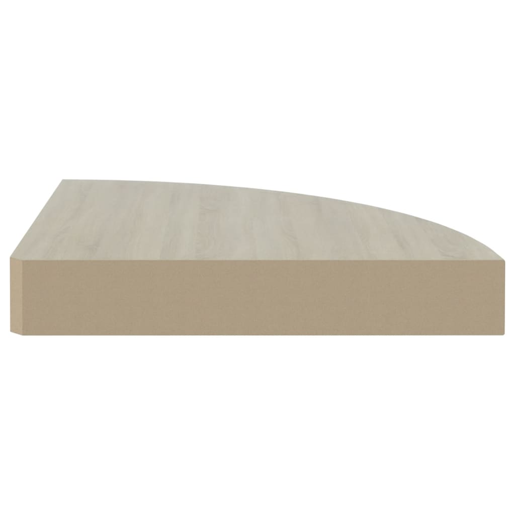 Hoekwandschappen 4 st 35x35x3,8 cm MDF eikenkleurig en wit is nu te koop bij PeponiXL, paradijselijk wonen!