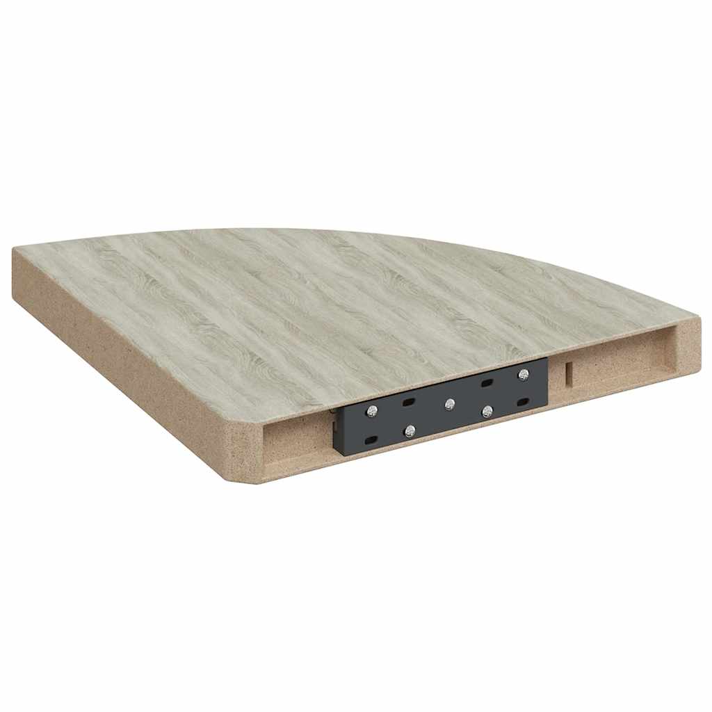 Hoekwandschappen 4 st 35x35x3,8 cm MDF eikenkleurig en wit is nu te koop bij PeponiXL, paradijselijk wonen!