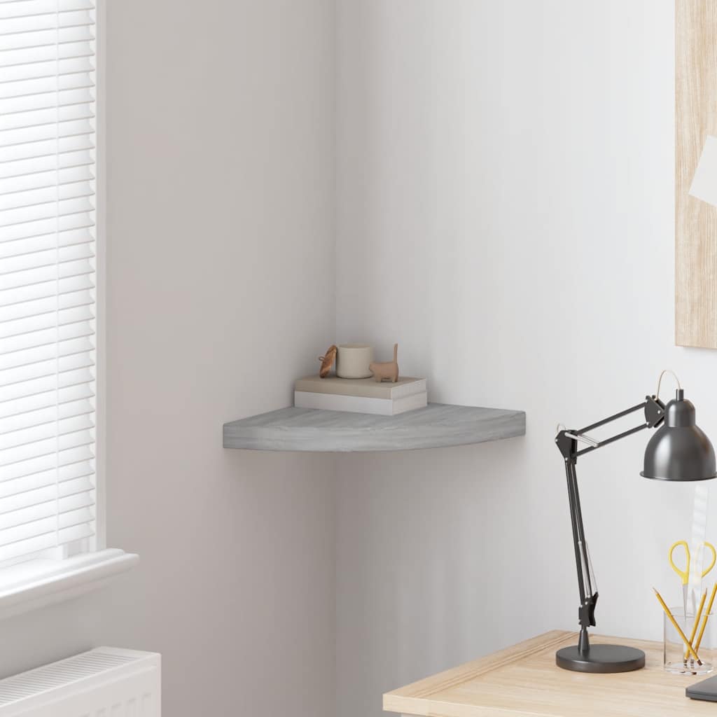 Hoekwandschap 35x35x3,8 cm MDF betongrijs is nu te koop bij PeponiXL, paradijselijk wonen!