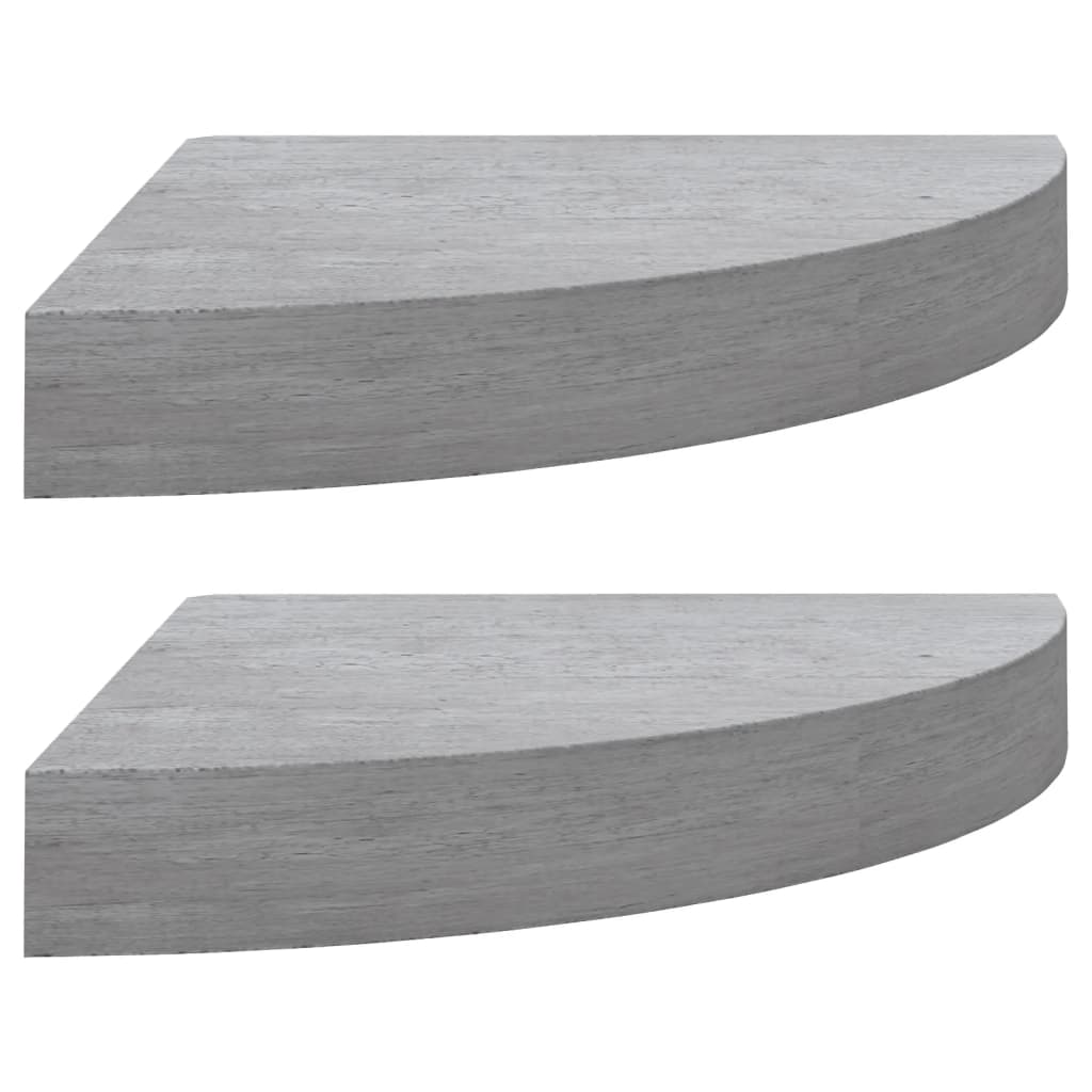 Hoekwandschappen 2 st 35x35x3,8 cm MDF betongrijs is nu te koop bij PeponiXL, paradijselijk wonen!