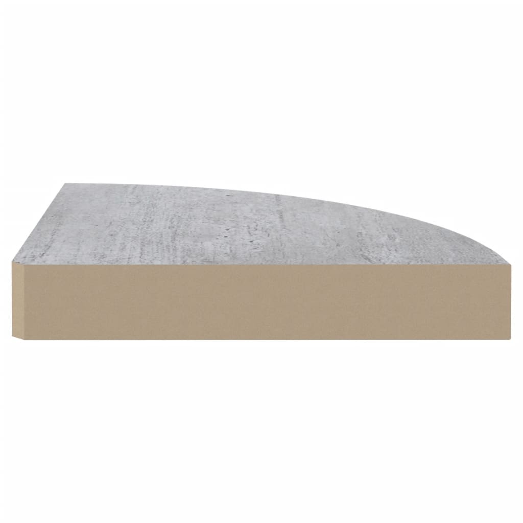 Hoekwandschappen 2 st 35x35x3,8 cm MDF betongrijs is nu te koop bij PeponiXL, paradijselijk wonen!