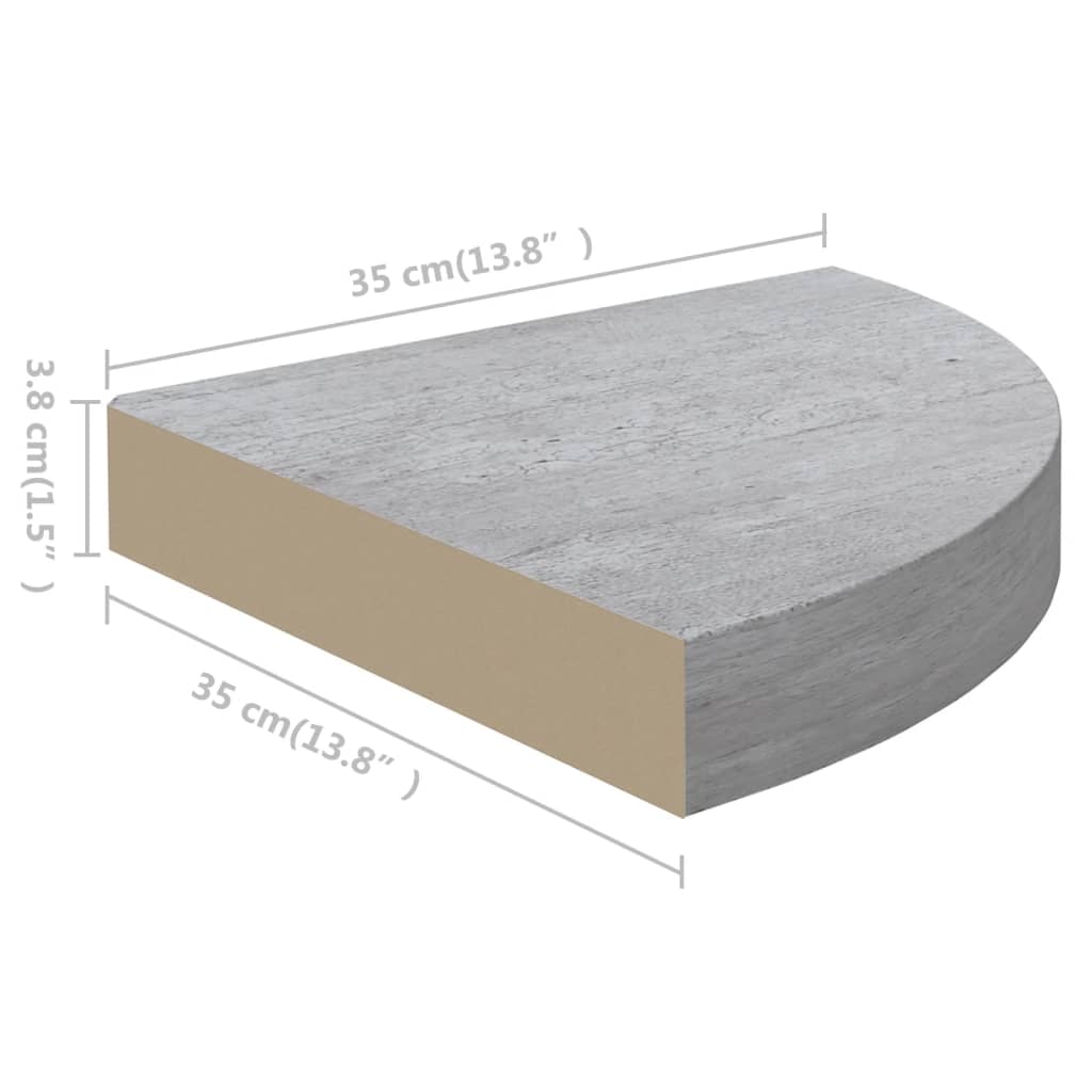 Hoekwandschappen 4 st 35x35x3,8 cm MDF betongrijs is nu te koop bij PeponiXL, paradijselijk wonen!