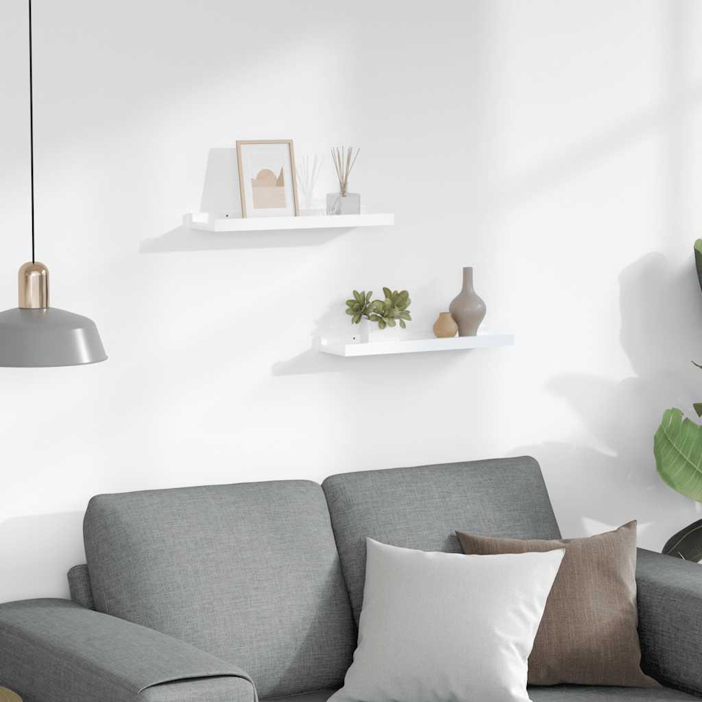 Wandschappen 2 st 40x9x3 cm hoogglans wit is nu te koop bij PeponiXL, paradijselijk wonen!