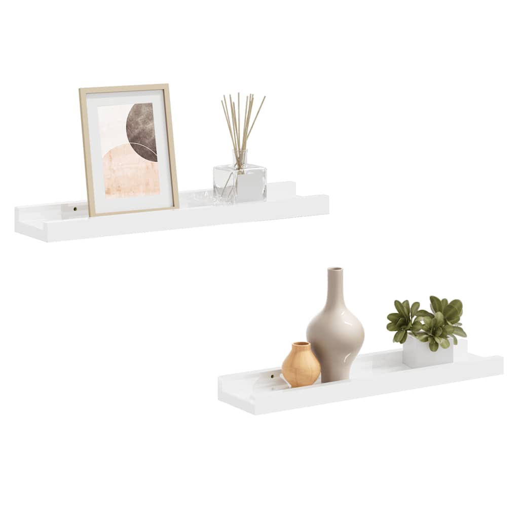 Wandschappen 2 st 40x9x3 cm hoogglans wit is nu te koop bij PeponiXL, paradijselijk wonen!