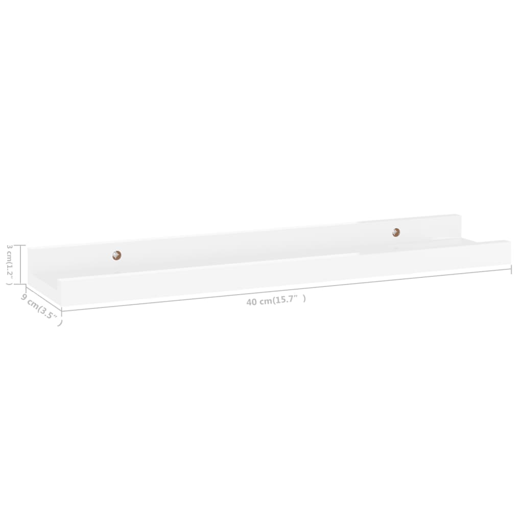 Wandschappen 2 st 40x9x3 cm hoogglans wit is nu te koop bij PeponiXL, paradijselijk wonen!