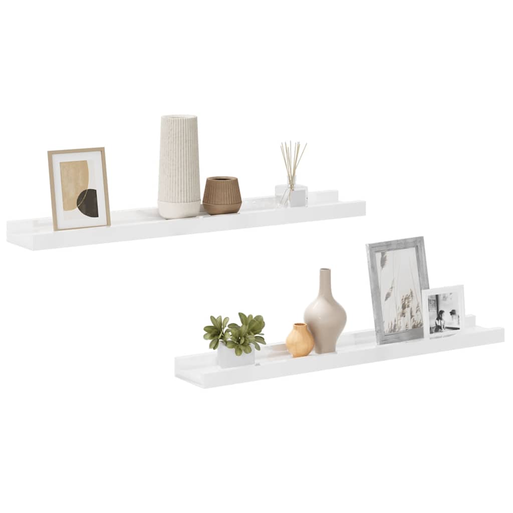 Wandschappen 2 st 60x9x3 cm hoogglans wit is nu te koop bij PeponiXL, paradijselijk wonen!