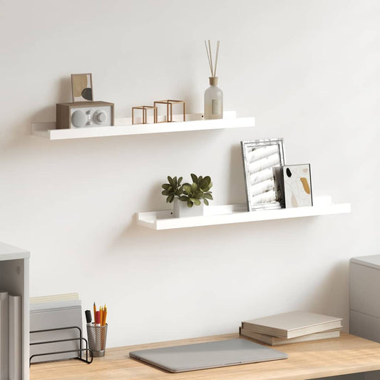 Wandschappen 2 st 60x9x3 cm hoogglans wit is nu te koop bij PeponiXL, paradijselijk wonen!