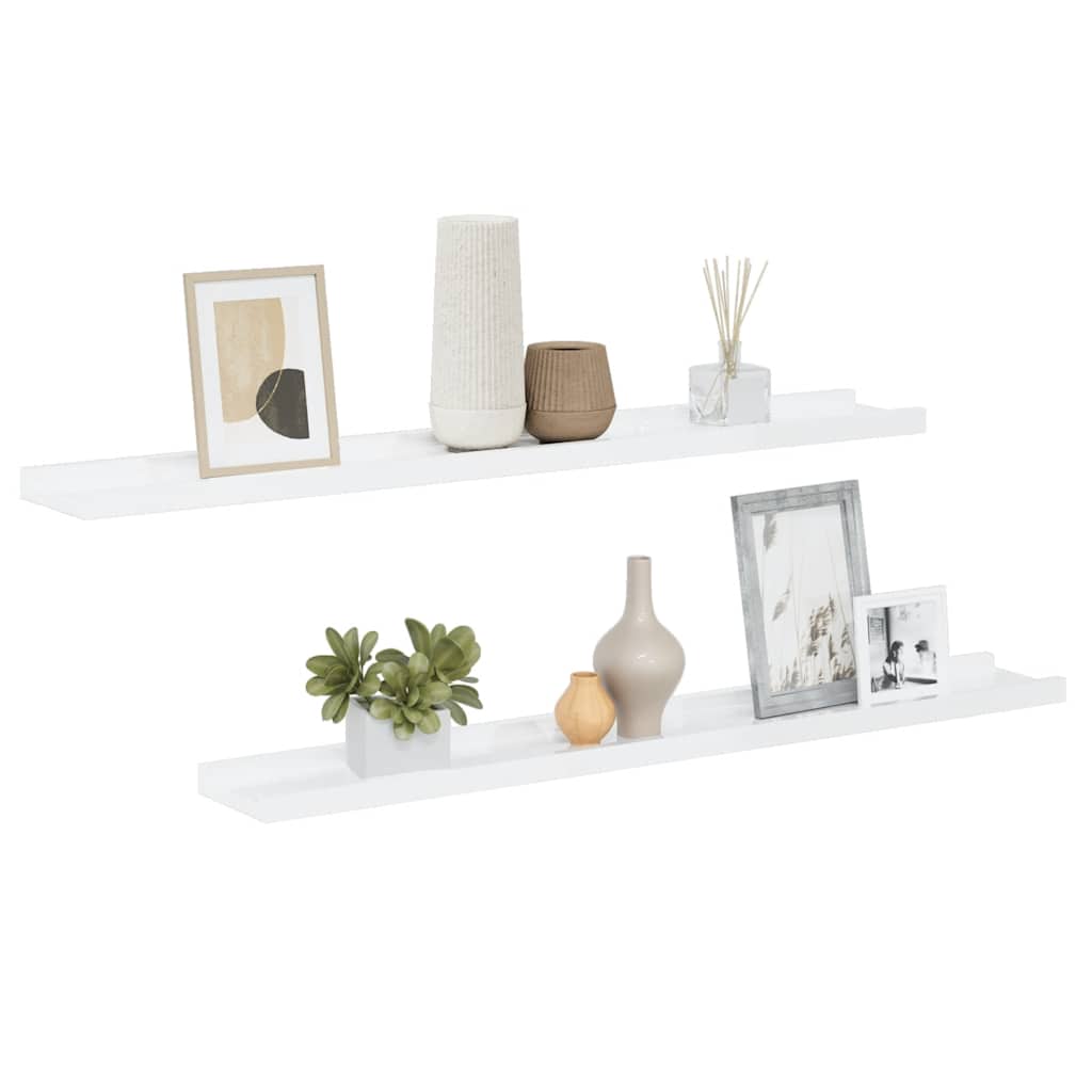 Wandschappen 2 st 80x9x3 cm hoogglans wit is nu te koop bij PeponiXL, paradijselijk wonen!