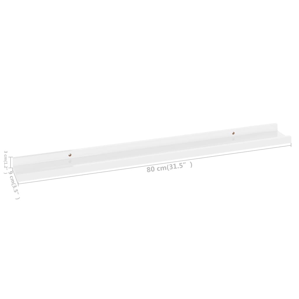 Wandschappen 2 st 80x9x3 cm hoogglans wit is nu te koop bij PeponiXL, paradijselijk wonen!