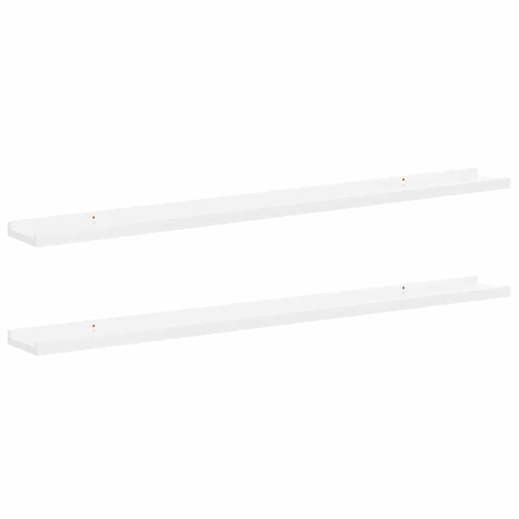 Wandschappen 2 st 100x9x3 cm hoogglans wit is nu te koop bij PeponiXL, paradijselijk wonen!