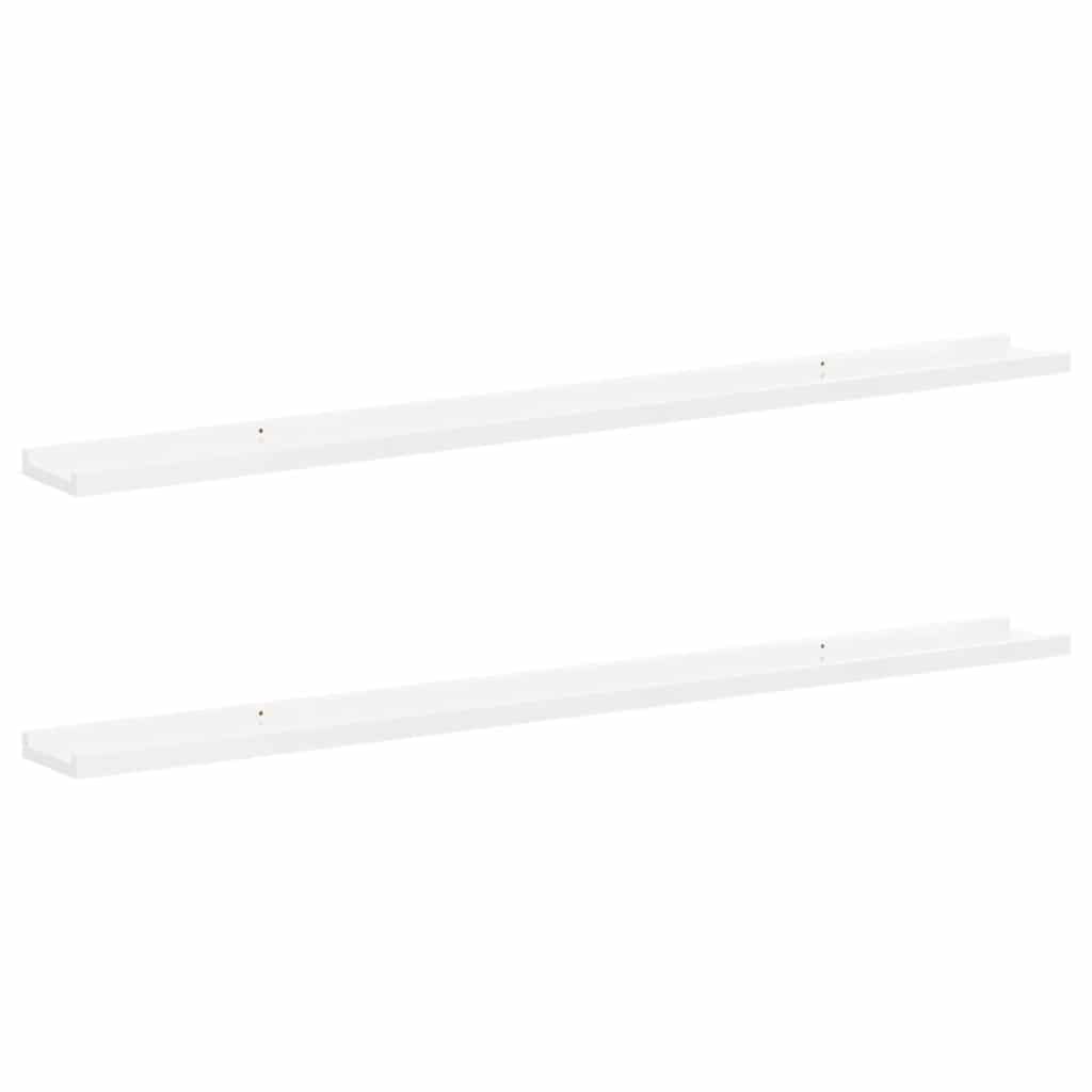 Wandschappen 2 st 115x9x3 cm hoogglans wit is nu te koop bij PeponiXL, paradijselijk wonen!