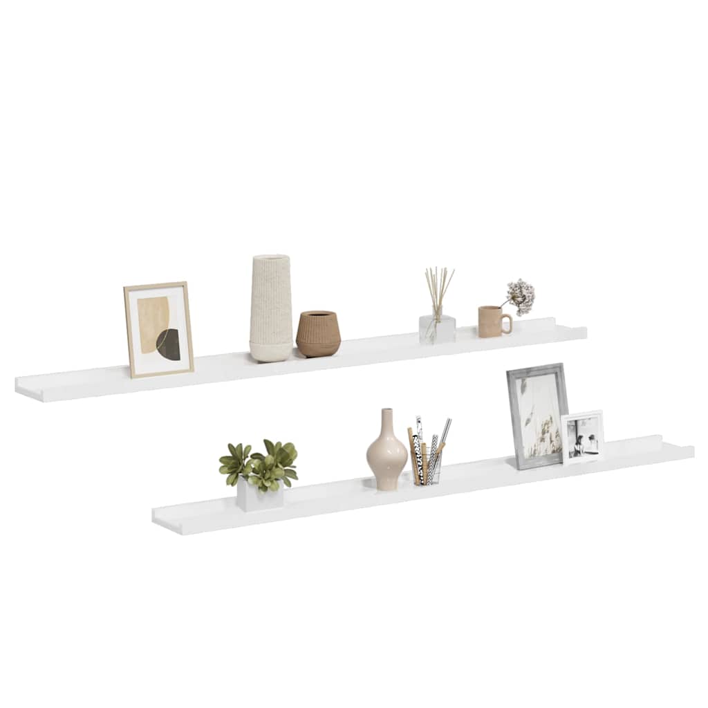 Wandschappen 2 st 115x9x3 cm hoogglans wit is nu te koop bij PeponiXL, paradijselijk wonen!
