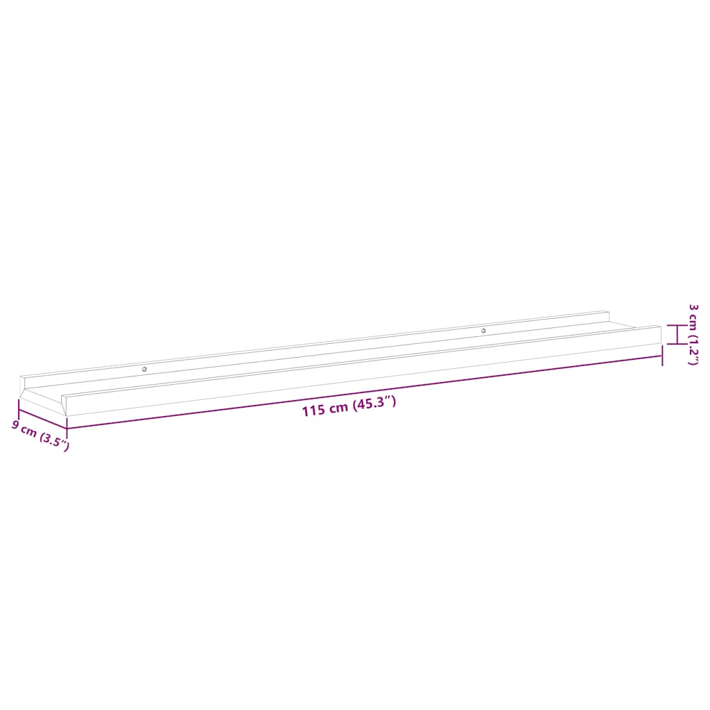 Wandschappen 2 st 115x9x3 cm hoogglans wit is nu te koop bij PeponiXL, paradijselijk wonen!