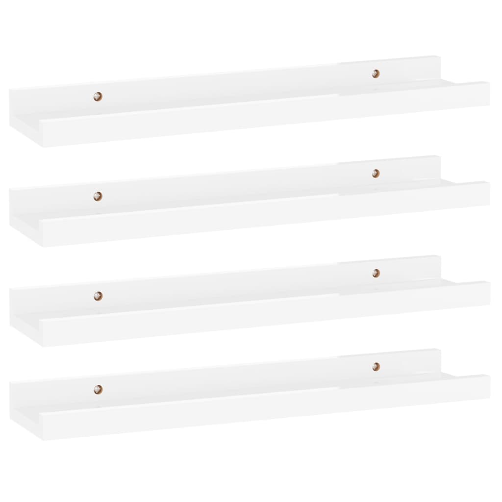 Wandschappen 4 st 40x9x3 cm hoogglans wit is nu te koop bij PeponiXL, paradijselijk wonen!