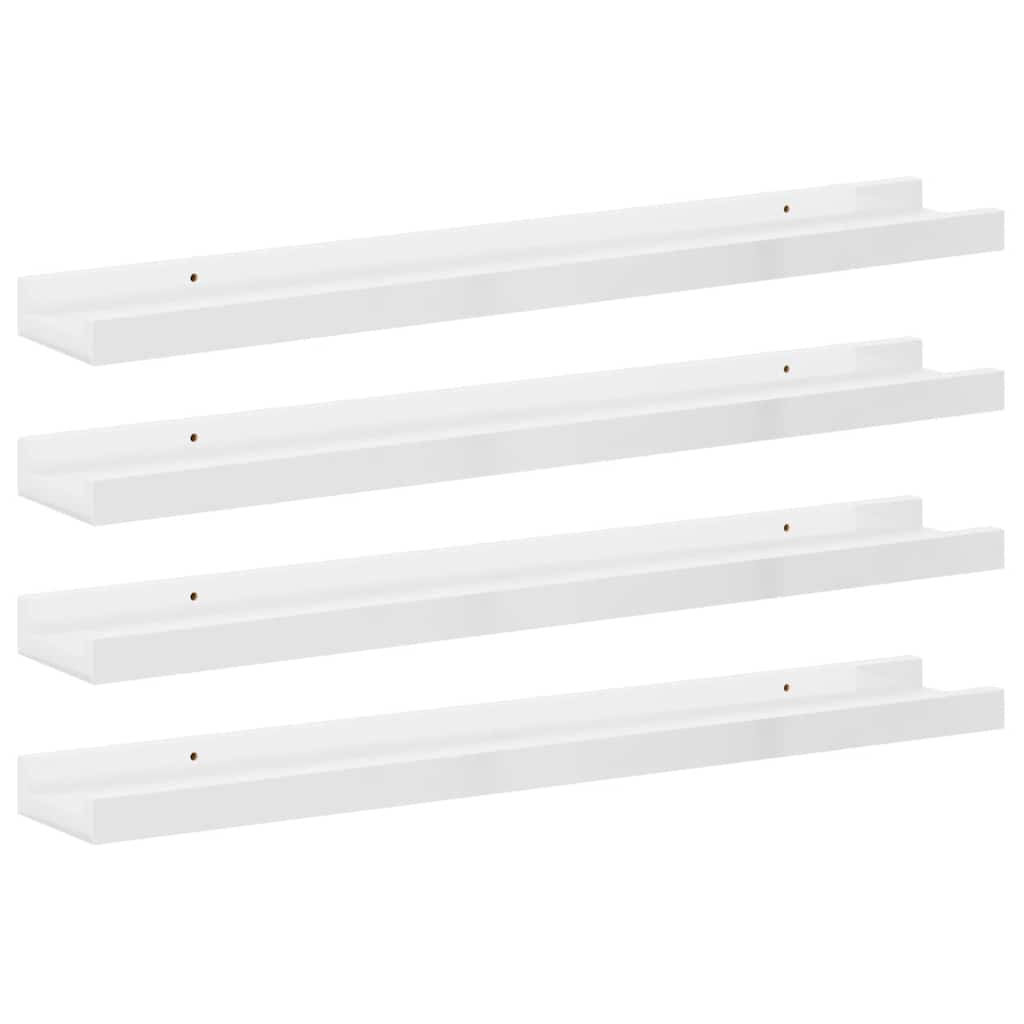 Wandschappen 4 st 60x9x3 cm hoogglans wit is nu te koop bij PeponiXL, paradijselijk wonen!