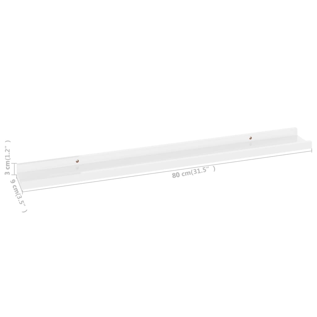 Wandschappen 4 st 80x9x3 cm hoogglans wit is nu te koop bij PeponiXL, paradijselijk wonen!