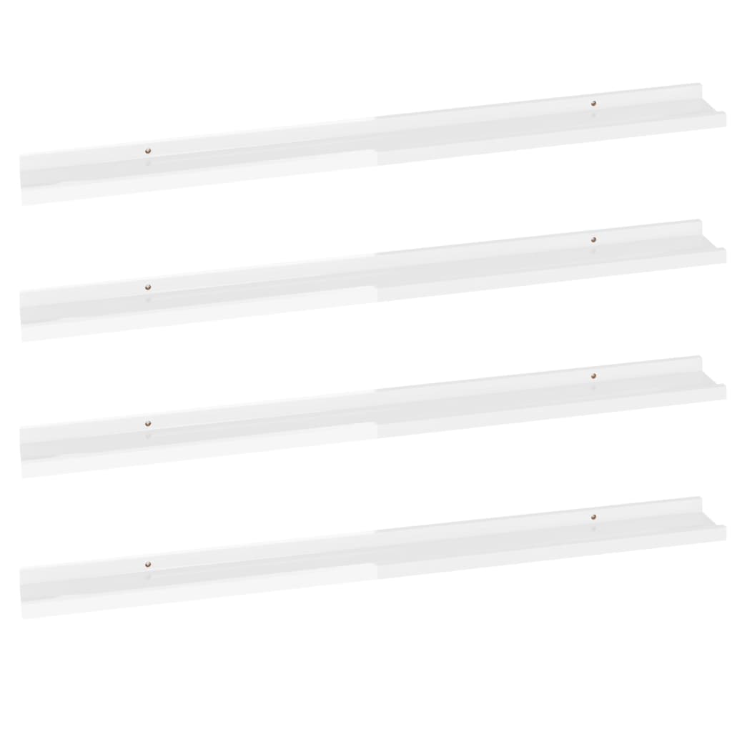 Wandschappen 4 st 100x9x3 cm hoogglans wit is nu te koop bij PeponiXL, paradijselijk wonen!