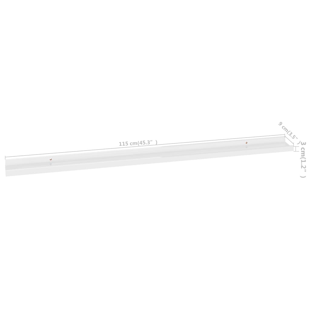 Wandschappen 4 st 115x9x3 cm hoogglans wit is nu te koop bij PeponiXL, paradijselijk wonen!