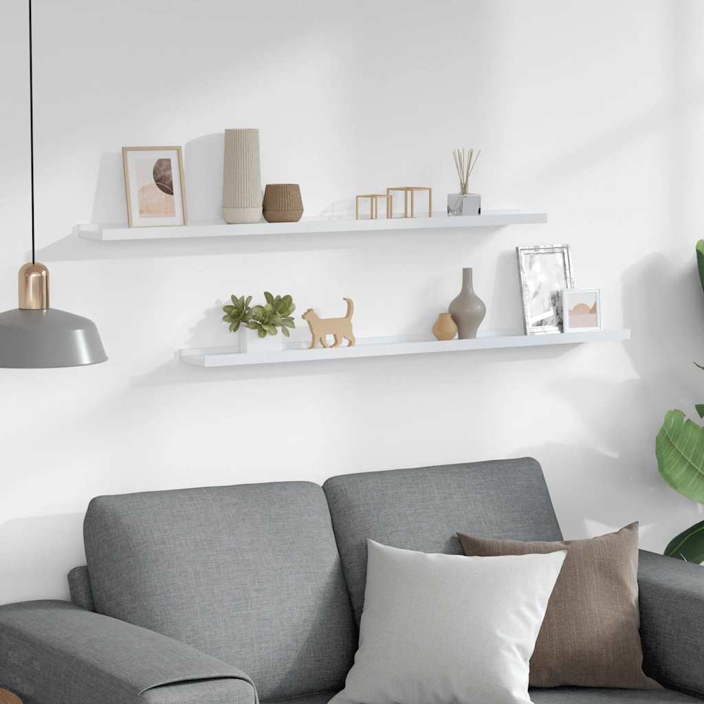 Wandschappen 2 st 100x9x3 cm wit is nu te koop bij PeponiXL, paradijselijk wonen!