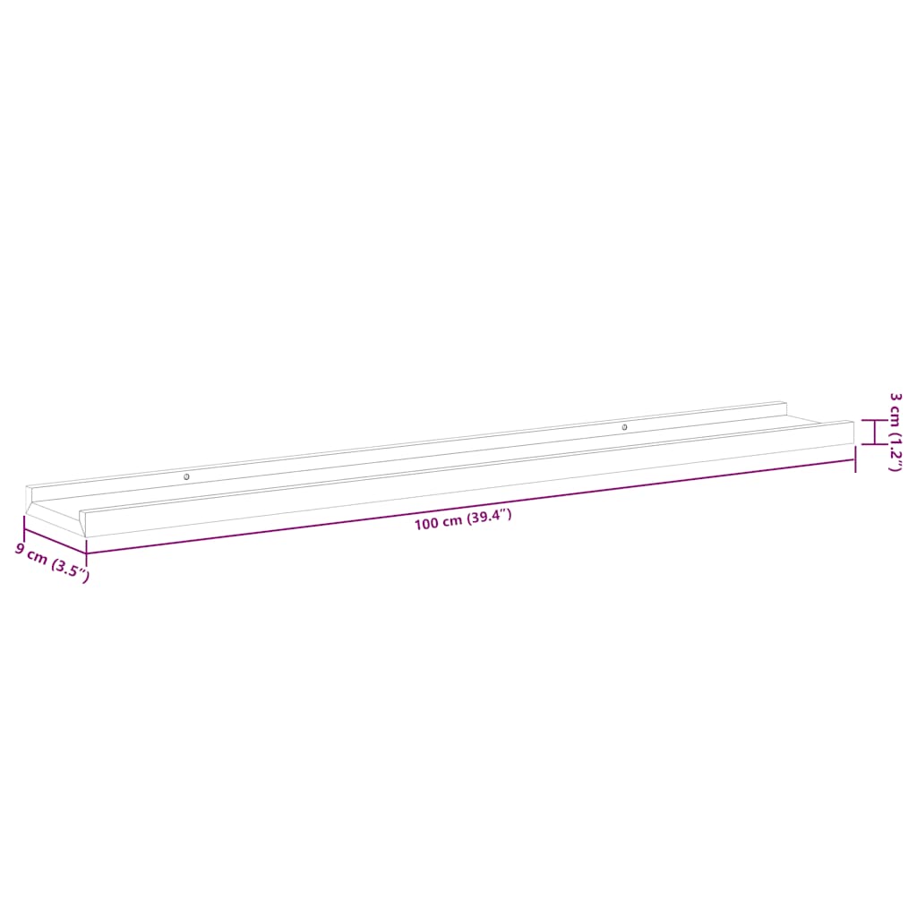 Wandschappen 2 st 100x9x3 cm wit is nu te koop bij PeponiXL, paradijselijk wonen!