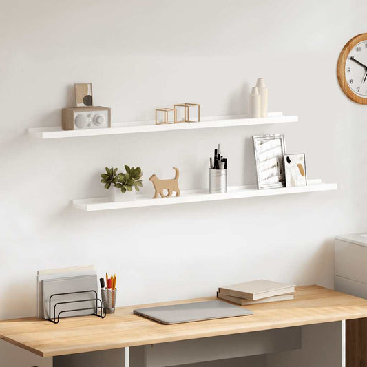 Wandschappen 2 st 100x9x3 cm wit is nu te koop bij PeponiXL, paradijselijk wonen!