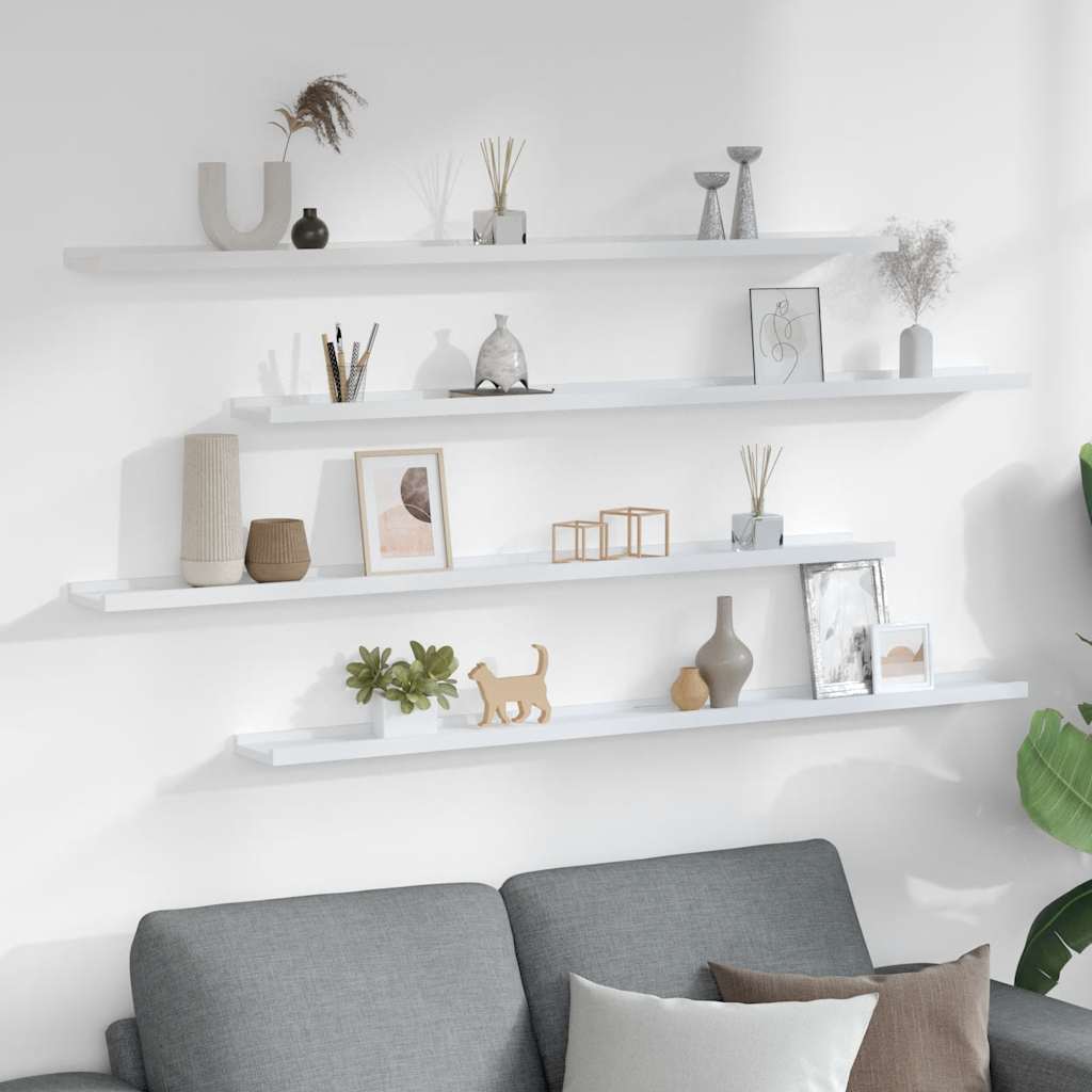Wandschappen 4 st 115x9x3 cm wit is nu te koop bij PeponiXL, paradijselijk wonen!
