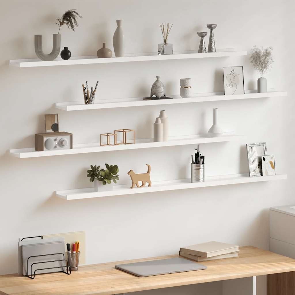 Wandschappen 4 st 115x9x3 cm wit is nu te koop bij PeponiXL, paradijselijk wonen!