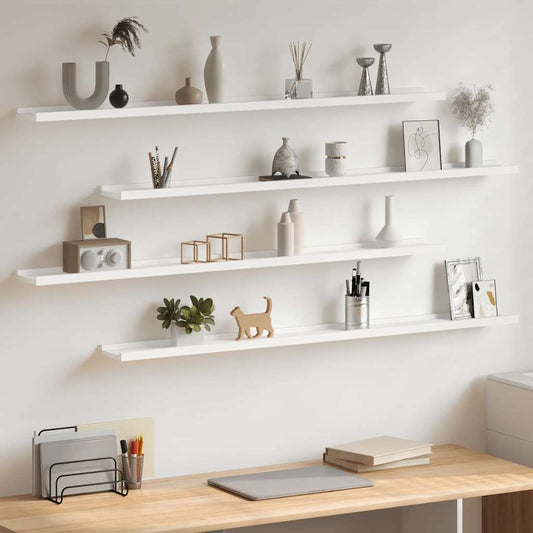 Wandschappen 4 st 115x9x3 cm wit is nu te koop bij PeponiXL, paradijselijk wonen!