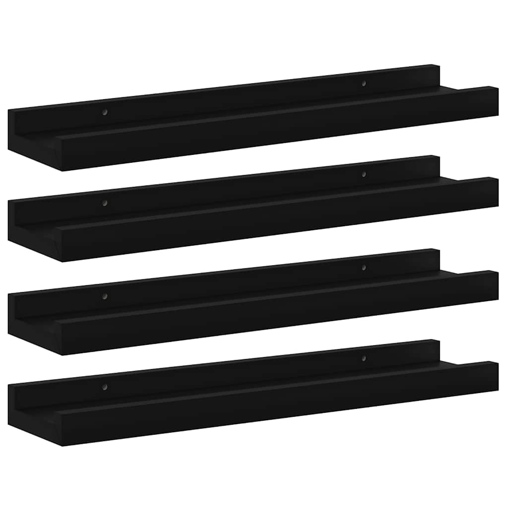 Wandschappen 4 st 40x9x3 cm zwart is nu te koop bij PeponiXL, paradijselijk wonen!