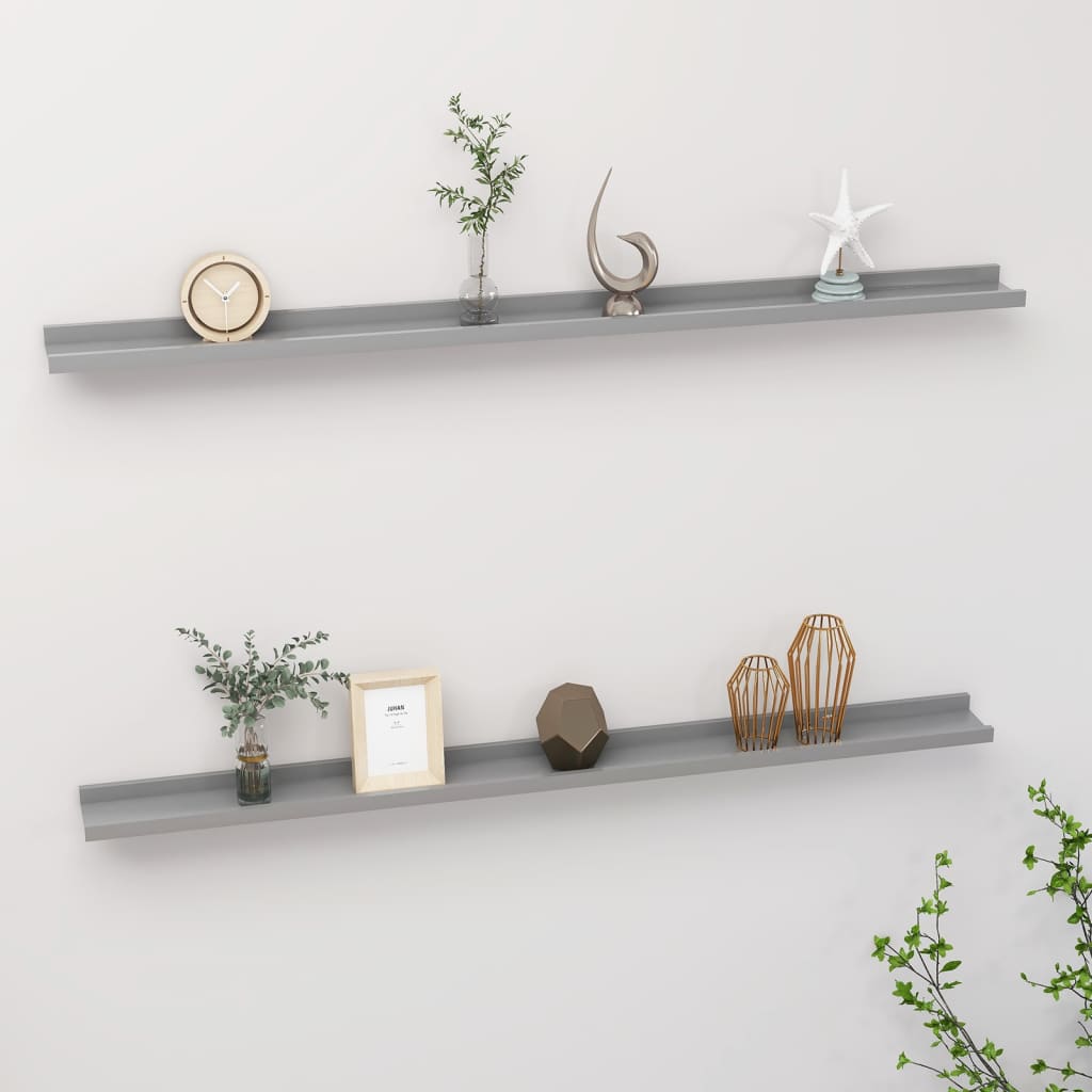 Wandschappen 2 st 115x9x3 cm grijs is nu te koop bij PeponiXL, paradijselijk wonen!