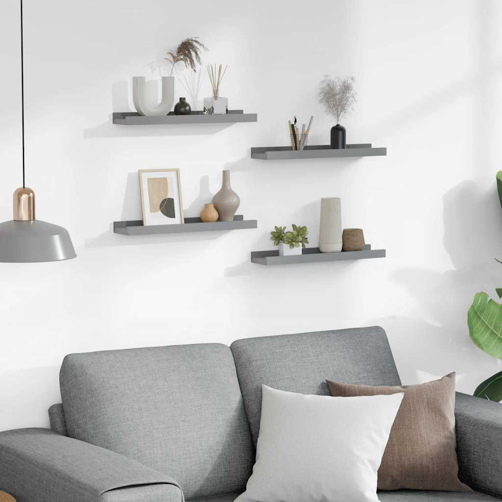 Wandschappen 4 st 40x9x3 cm grijs is nu te koop bij PeponiXL, paradijselijk wonen!
