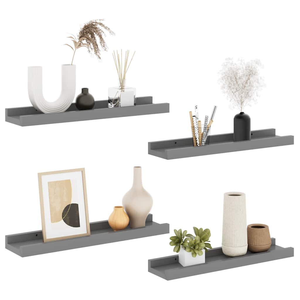 Wandschappen 4 st 40x9x3 cm grijs is nu te koop bij PeponiXL, paradijselijk wonen!
