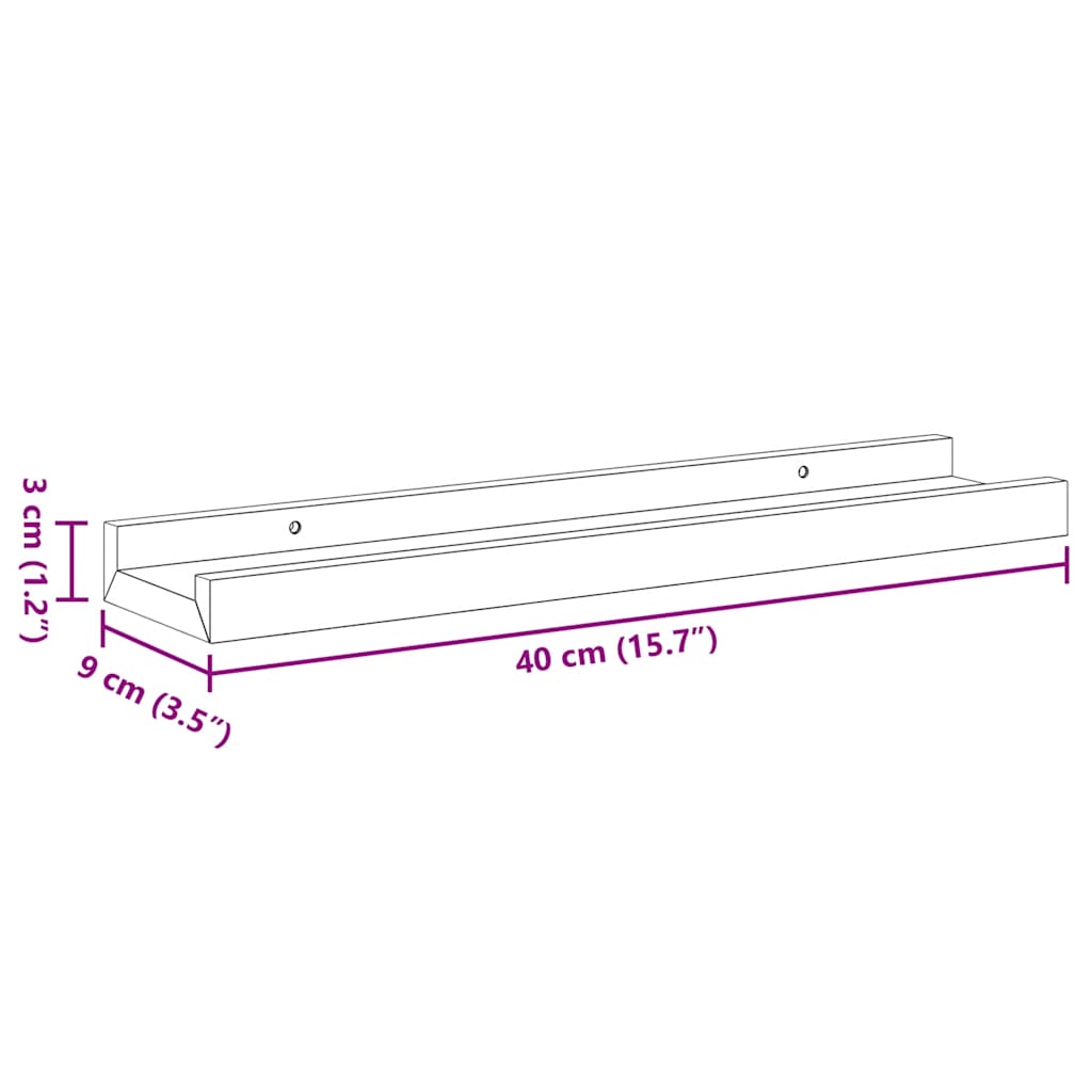 Wandschappen 4 st 40x9x3 cm grijs is nu te koop bij PeponiXL, paradijselijk wonen!