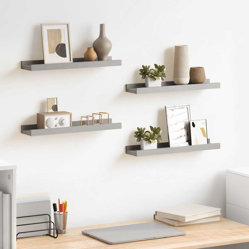 Wandschappen 4 st 40x9x3 cm grijs is nu te koop bij PeponiXL, paradijselijk wonen!